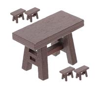 TOYANDONA 5pcs Miniature Wooden Dollhouse Stools Mini Furniture Accessories for Pretend Play and Home Decor Realistic Tiny Chairs Enhancing Role Playing and Doll House Scenes