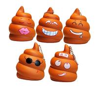 TOYANDONA 5Pcs Mixed Style Poop Keychain Pendant Soft Imitation Poop for Bags Backpacks and Keys Fun Prank Accessory for Adults
