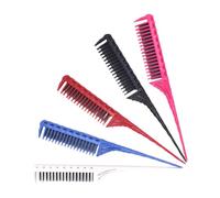 TOYANDONA 5pcs Multifunctional Detangling Hair Comb with Dense and Two-tiered Teeth Plastic Hair Styling Tool for Professional Barber Salon and Families to Quality Random Color