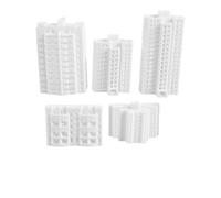 TOYANDONA 5pcs N Scale Miniature Apartment Building Model in White Plastic, Easy Assembly and Educational Features, for Desktop and Office Decor, 1:500 Ratio Small Plastic Building