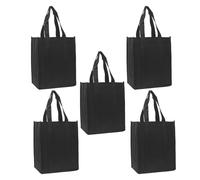 TOYANDONA 5pcs Non-Woven Fabric Wine Bottle Carrier Tote Bag for 6 Bottles with Handles for Christmas Wedding Travel and Picnic Carrying