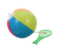 TOYANDONA 5pcs Paddle Ball Set with Ergonomic Handle PVC Inflatable Bouncy Handballs for Indoor Outdoor Sports Games Beach Water Party Activities