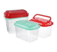 TOYANDONA 5pcs Portable Aquarium Fish Transport Container Plastic Rectangular Mini Fish Tank Easy to Carry Travel Bucket for Trips and Moving House Random Color