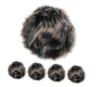 TOYANDONA 5pcs Portable Black Microphone Cover with Windproof Design Made of Imitation Rabbit, Suitable for Outdoor Recording and Public Speaking, Reduces Wind Noise Efficiently