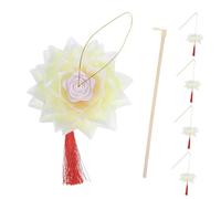 TOYANDONA 5pcs Portable Lotus Lanterns Large Handheld Festival Lamps for Hanfu Dance Photo Props Lightweight Cloth and Antique Style Year Decor