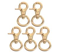 TOYANDONA 5Pcs Pure Brass Swivel Lobster Claw Clasps with Spring Buckle, Small Rotatable Metal Lobster Clasp Keyrings for DIY Purses, Handbags, and Jewelry Making (12Mm Ring Width, 36Mm