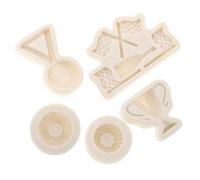 TOYANDONA 5pcs Racing Car Silicone Molds for DIY Chocolate Candy Fondant Baking Reusable Tire Medal Trophy Shapes Oven Microwave Freezer Safe Cake Decorating Tools