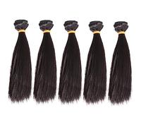 TOYANDONA 5pcs Real Hair Extensions Reborn Doll Wig Straight Hair Diy Doll Wigs for Girls World Styling Head