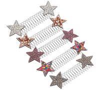 TOYANDONA 5pcs Rhinestone Hair Comb Metal Star Decoration Lightweight Strong Hold Set for Women Washing Your Face and Special Occasion