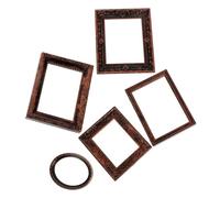 TOYANDONA 5pcs Scale Mini Dollhouse Picture Frames Vintage Bronze Miniature Photo Frames for Dollhouse Decoration and Art Display Detailed Craftsmanship for Mini House Furniture Accessories