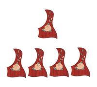 TOYANDONA 5pcs Self-adhesive Acoustic Guitar Pickguard Protective Board Scratch Design for Easy Installation Decorative Grain Style for Folk Guitars and Beginners