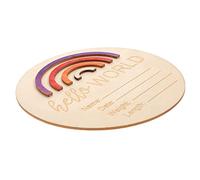 TOYANDONA 5pcs Sign Wooden Monthly Card Rainbow Wooden Discs for Newborn Photo Props Safe Easy to Use for Capturing Growth Moments