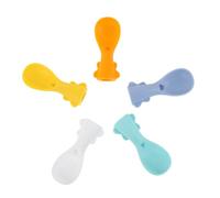 TOYANDONA 5pcs Silicone Food Pouch Spoon Set Gentle Soft Silicone Squeeze Feeder for One Handed Feeding Easy to Clean and Sterilize for Solid Food Introduction