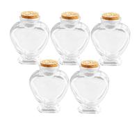 TOYANDONA 5pcs Small Glass Jars with Cork Stoppers DIY Craft Wishing Bottles for Message Storage Essential Oils Perfume Multi-purpose Transparent Tiny Glass Bottles for Home Decor and