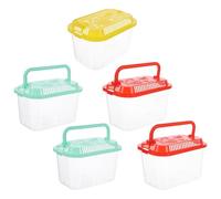 TOYANDONA 5pcs Small Portable Fish Tank Container for Aquarium Fish, Lightweight Plastic Rectangular Travel Aquarium with Crystal View and Easy to Clean, for Beach Trips and Random Color