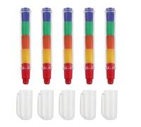 TOYANDONA 5pcs Stackable Crayons for 5 Interchangeable Rainbow Colours, Chunky Plastic Design and Friendly Grip, for Craft Cards and Classroom Projects