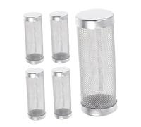 TOYANDONA 5pcs Stainless Steel Aquarium Filter Intake Guard Mesh Cylinder Screen with Inner Diameter Fish Tank Prefilter Strainer for Fry and Shrimp Protection Easy to Clean and Secure Fit