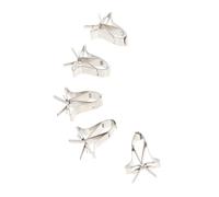 TOYANDONA 5Pcs Stainless Steel Bird Vegetable Clips for Cage Food Holder Easy Install Parrot Feeder Clamp for Fruit Cuttlefish Bone Multifunctional Bird Cage Supply