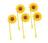 TOYANDONA 5pcs Sunflower Silicone Straw Caps Straw Covers Reusable Flower-Shaped Toppers for Tumblers Drinking Cups Accessories