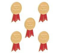 TOYANDONA 5pcs Teacher Enamel Pin Badge Set, Lightweight Medal Shaped Brooches for Educators, Creative and Beautiful Design, for Daily Teaching Environments and Graduation Ceremonies