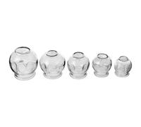 TOYANDONA 5pcs Thickened Glass Cupping with Anti-Slip Finger Mold Vacuum Suction Therapy Cups for Home Massage and Meridian Activation Chinese Suction Cupping Kit for Relief and Blood Flow