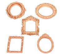 TOYANDONA 5pcs Vintage Resin Photo Frames Miniature Oval and Rectangular Antique Display for Wall Hanging and Tabletop Home Decor Jewelry Craft Projects