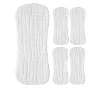 TOYANDONA 5pcs White Cotton Diaper Liners for Newborns and Babies, Soft and Breathable Material Quick Absorbency, for Travel and Outings, Reusable and Comfortable Cloth Inserts