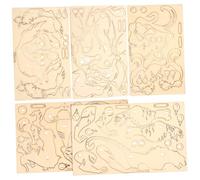 TOYANDONA 5pcs Wooden Animal Puzzle Model DIY Jigsaw for Adults Interactive Brain Teaser for Fun Creative Educational with Wolf Dragon Fox Deer Tiger Designs