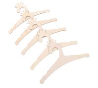 TOYANDONA 5PCS Wooden Hangers with Crown Pattern Cartoon Animal Design Storage Holder Space-saving Nursery Clothes Organizer for Princess-themed Wood Material