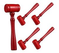 TOYANDONA 5pcs Wooden Judge Gavel Set Plain Mallet Toys for Kids Role Play Improves Hand-Eye Coordination Safe Wood Material for Children for Classroom Activities Legal Ceremonies