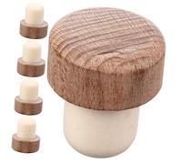TOYANDONA 5Pcs Wooden Wine Bottle Stoppers Beech Cork Sealing Plugs Preserve Freshness Flavor Aroma for Red Wine Bottles Party Use