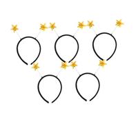 TOYANDONA 5pcs Yellow Star Head Boppers Flexible Hair Hoops for Halloween Christmas Year Party Martian Costume Accessories Comfortable Lightweight Festival Decorations