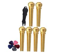 TOYANDONA 5sets Guitar Picks for Folk Acoustic Guitar String Pin Remover Portable Plectrum Bridge Pin Puller Tool for Practice