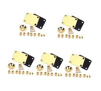 TOYANDONA 5sets Guitar Replacement Neck Plate Screws Metal String Ferrules for Electric Guitar Neck Plates Compatible Bass Parts Accessories