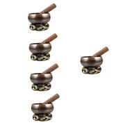 TOYANDONA 5sets Tibetan Singing Bowls Meditation Yoga Singing Bowl for Relaxation Mallet Pad Random Color