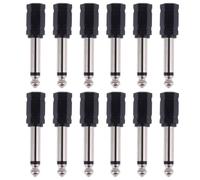TOYANDONA 6.35mm to 3.5mm Mono Audio Adapter Set, 12pcs Audio Converter, Connect Cables Together, Adapts 6.35mm Male to 3.5mm Female for Headphone Plug and Electric Piano