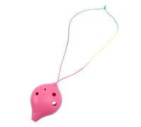 TOYANDONA 6-hole Plastic Ocarina in Ac Key, Medium Size Resin Wind Instrument, Portable and Drop-resistant Musical Toy for Beginners and Children, Pink Color Random Color