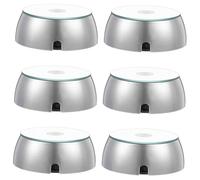 TOYANDONA 6 Pack Led Light Base Colourful Round Lighting Display Base for Crystal Ball Holder Glass Art 3D Figurines Jewellery and Home Decoration Battery Powered Display Stand