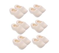 TOYANDONA 6 Pairs Miniature Wooden Shoes Unfinished Dutch Clogs for Dollhouse Decorations DIY Craft Painting Doll Accessories with Authentic Miniature Design