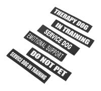TOYANDONA 6 Pairs Reflective Dog Vest Labels with English Words Design, Pu Material Decorative Pet Clothes Decor Suitable for Daily Wear and Special Occasions