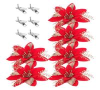 TOYANDONA 6 Pcs Artificial Christmas Flower Clips for Tree and Wreath