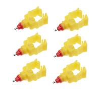 TOYANDONA 6 Pcs Automatic Chicken Water Feeder Spring Clip Poultry Drinker Screw Style for Ducks Hens Quails Convenient Bucket Attachment Random Color