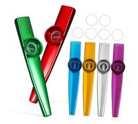 TOYANDONA 6 Pcs Metal Kazoo with Diaphragms for Beginners and Music Lovers Play Percussion Instruments for Adults and Smooth Grip and Clear Sound for Rhythm Development and Performances