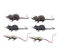 TOYANDONA 6 Pcs Plastic Fake Rats Halloween Plastic Mouse Prank Fake Rat Simulation Mice Realistic Rubber Mouse Terrible Prank Props for April Fools' Day Halloween Party Supplies