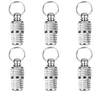 TOYANDONA 6 Pcs Silver Pet Anti-Lost Collar Pendant Id Tags with Address Label Tubes for Dogs, Sturdy Dog Identity Barrel for Collar Accessories, Suitable for Daily Walks and Outdoor Use