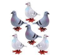 TOYANDONA 6 Pcs Wind Up Pigeon Model: Plastic Spring Clockwork Pigeon Figures, Cute Jumping Wind-up Decor - Perfect for Christmas, Holiday Festival Party Favors(Random Color)