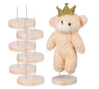TOYANDONA 6 Pcs Wooden Dolls Display Stands Felt Base for Needle Felting Crafts Smooth Polished Surface Strong Stability Minimalist Design for Crochet and Felt Dolls Display Desktop and