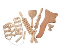 TOYANDONA 6 Pcs Wooden Massage Tools Set with Soothing Effect and Promote Circulation Features, Khaki Timber Material for Long-Term Office Work and Muscle Relaxation