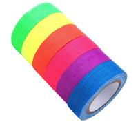 TOYANDONA 6 Rolls Fluorescent Glow in The Dark Cloth Tape 15mm X 5m Neon Party Decorations UV Reactive Duct Tape for Walls and Stage Props
