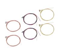 TOYANDONA 6 Sets Acoustic Guitar Strings Replacement Kit - 6pcs Colored Steel, Red Copper Brass Folk Guitar Strings for Beginners and Performance Accessories